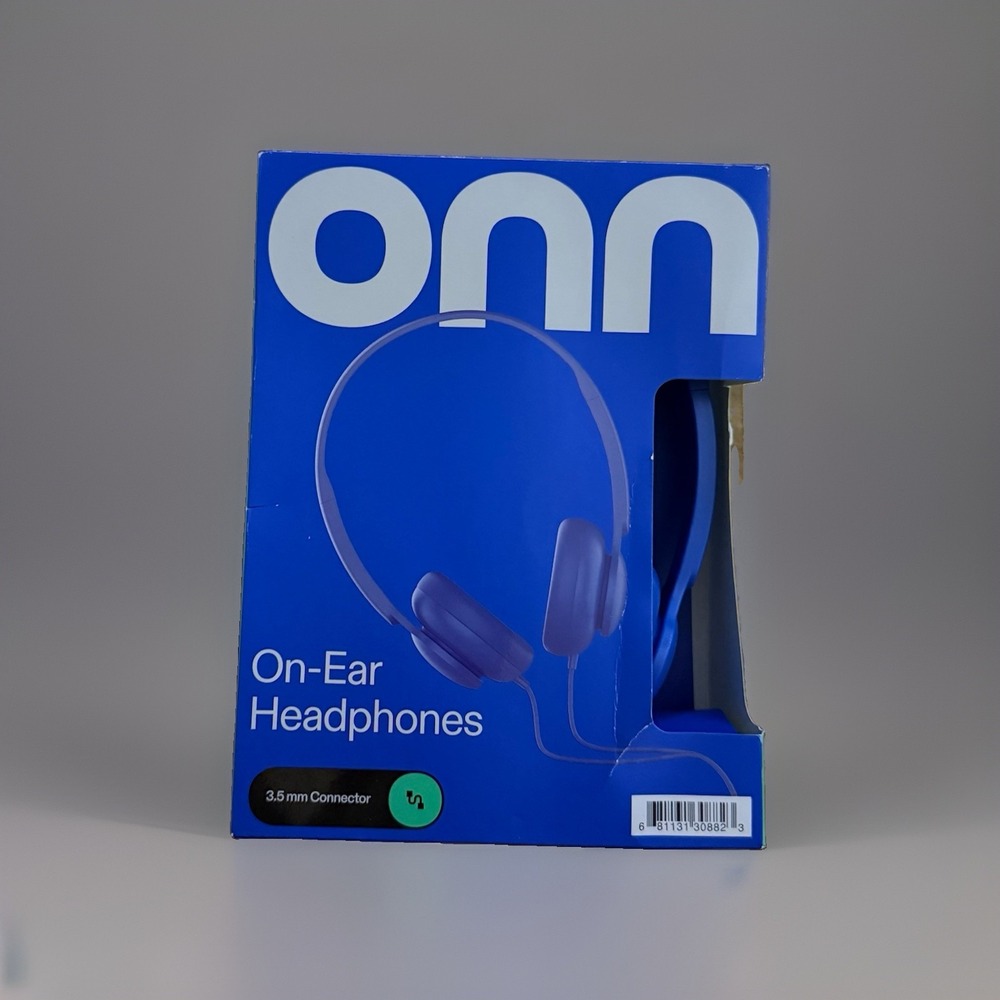 onn Groove Headband Headphones On-Ear 3.5mm 3.94ft‎ Adjustable Lightweight Blue